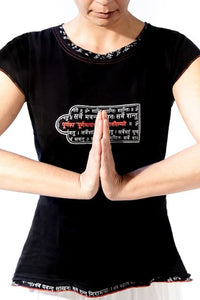 Women’s Mantra Organic Yoga Tunic – Black, Cap Sleeve, Loose