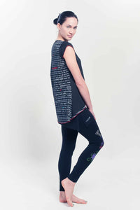 Women’s Mantra Organic Yoga Tunic – Black, Cap Sleeve, Loose