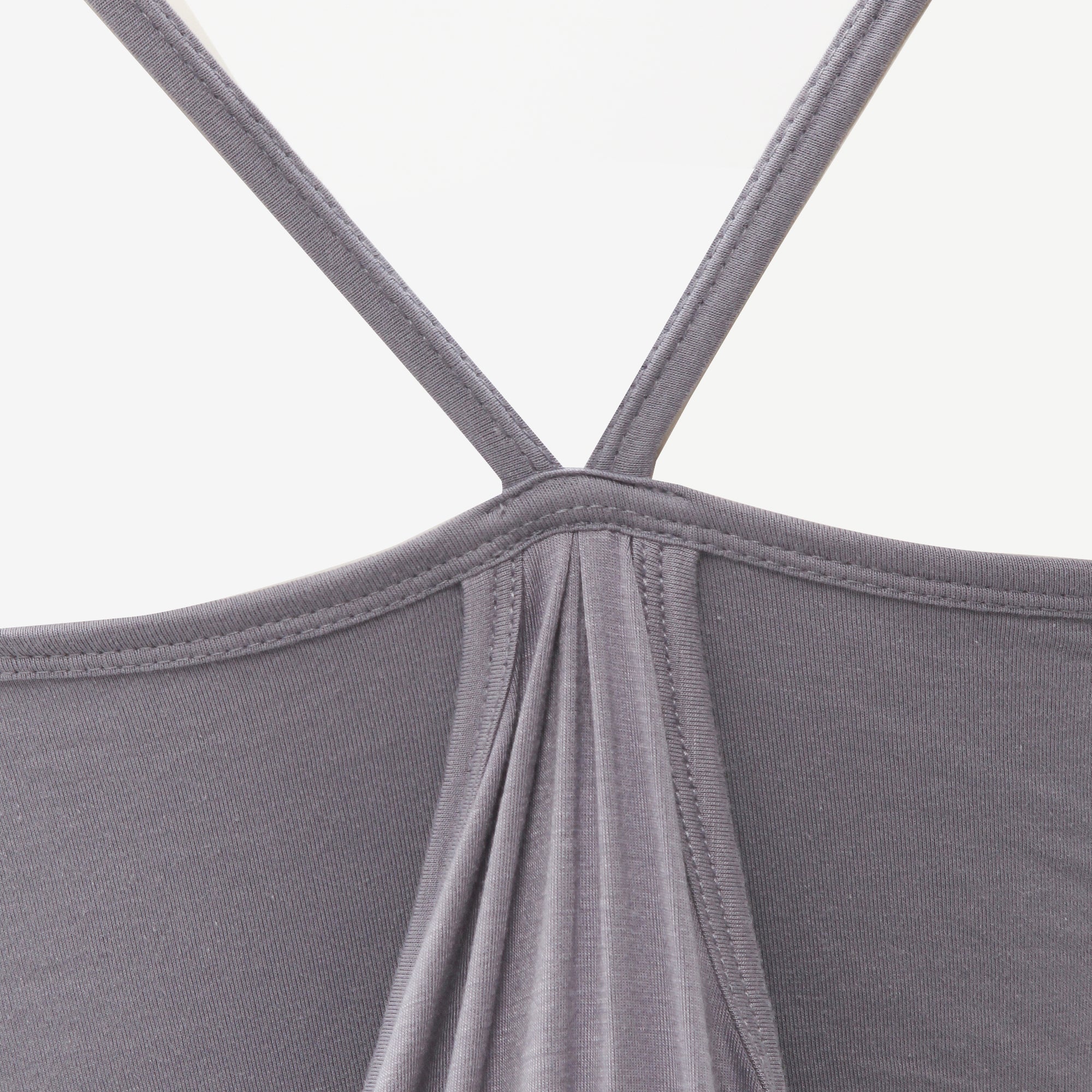 Zen Organic Long Length Loose Yoga Top With Support - Blue Grey/Black