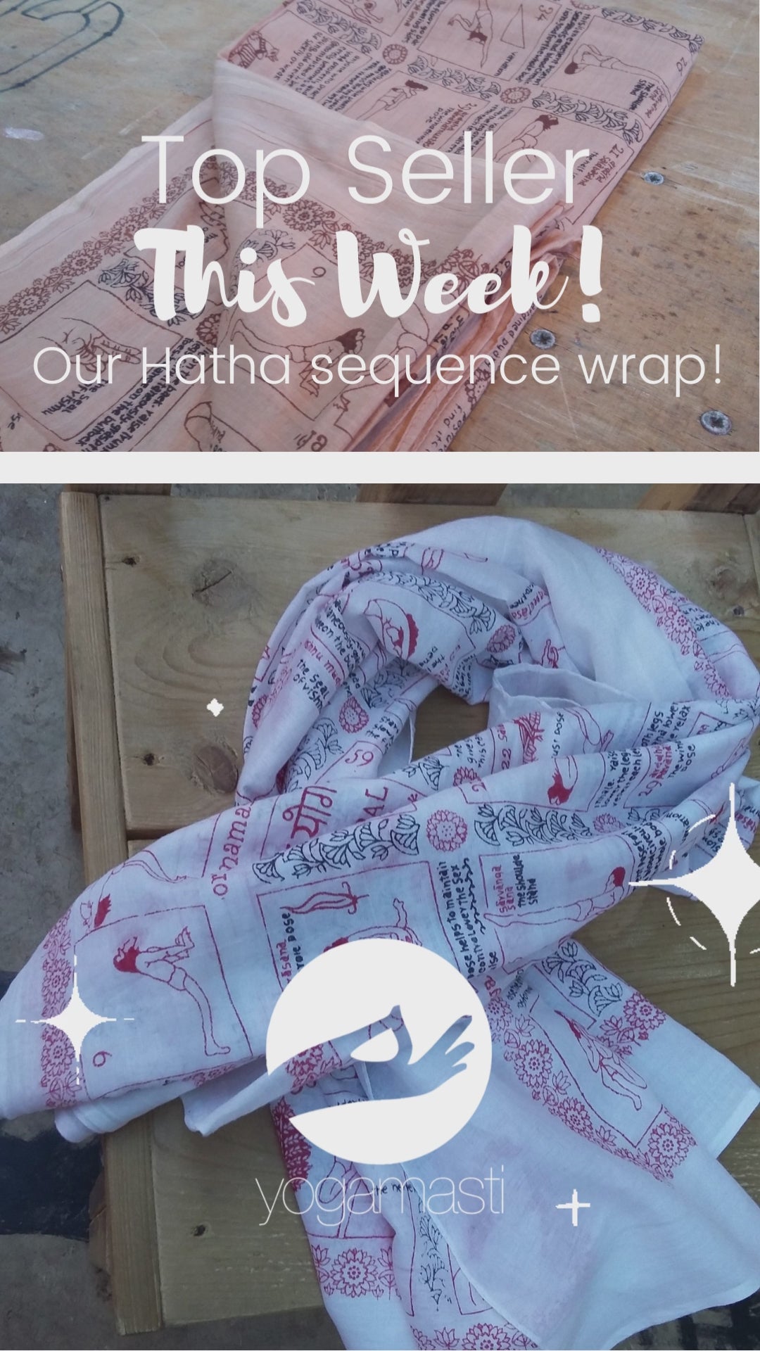 Hatha Yoga Sequence Cotton Meditation Wrap & Hanging - Light Brown