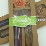 Natural incense gift set with a clay flower holder. 40 stickless incense and 10 cones. 20 lavender incense sticks and 20 Oudh incense sticks.