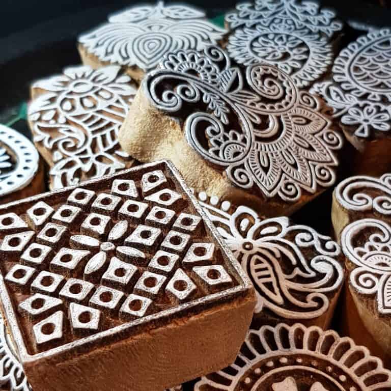 Hand carved woodblocks for printing of assorted spiritual patterns that make wonderful unique spiritual gifts.