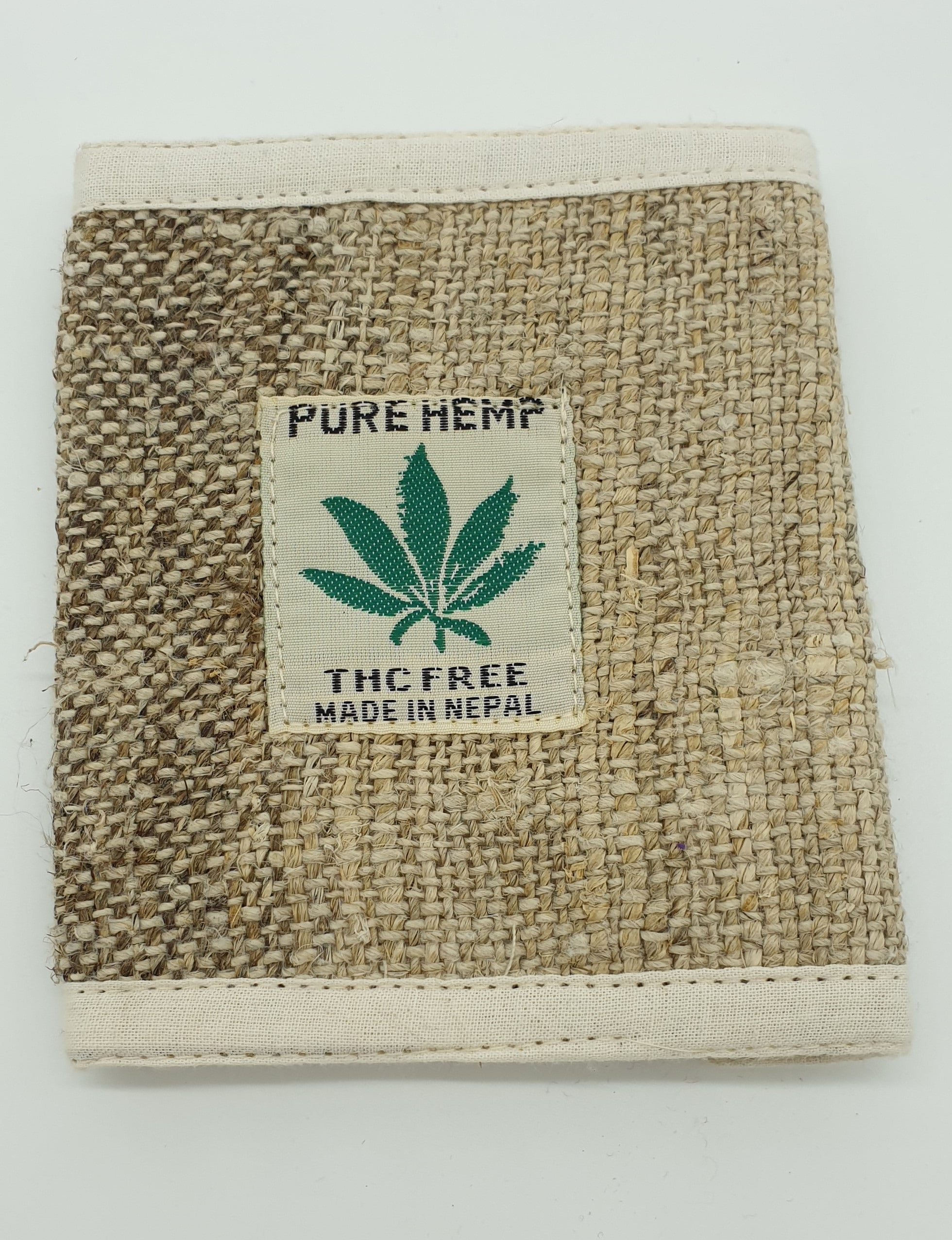 Natural Pure Hemp Wallet - random colour, Unisex, Velcro, Bi-Fold