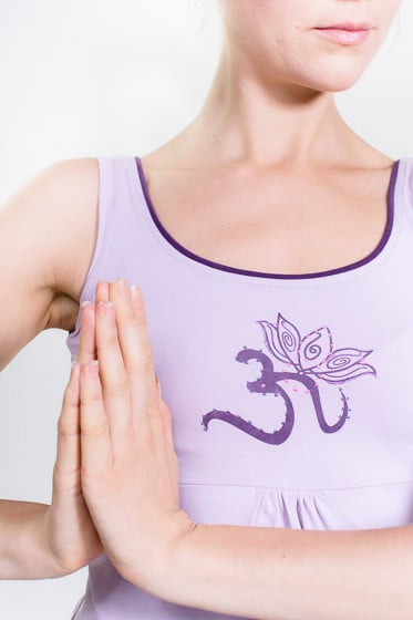 Organic OM Yoga Top - Nirvana, Light Pink