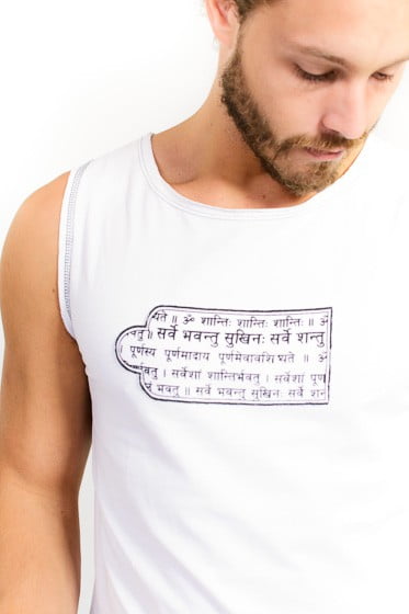 Shakti Organic Mens Yoga Vest, White