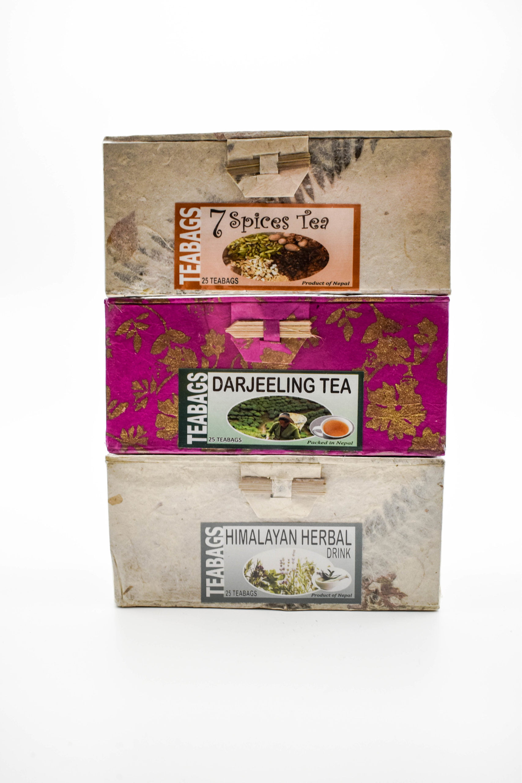 25 Herbal Tea Bags Gift Box - Himalayan, Dajeerling, 7 Spices